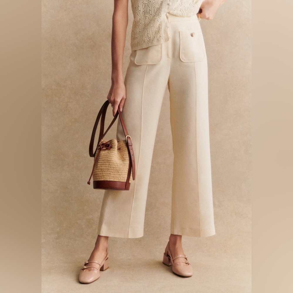Sezane Emilio Trousers Beige 4/36 NWOT